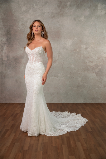 Essense of Australia Style No. D4368IV #4 (IV-RUM) IVORY LACE AND RUM TULLE OVER RUM GOWN thumbnail