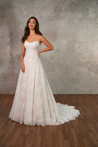 Essense of Australia Style No. D4462ZZ #3 (IV-IV) IVORY LACE TULLE AND ROYAL ORGANZA OVER IVORY GOWN thumbnail
