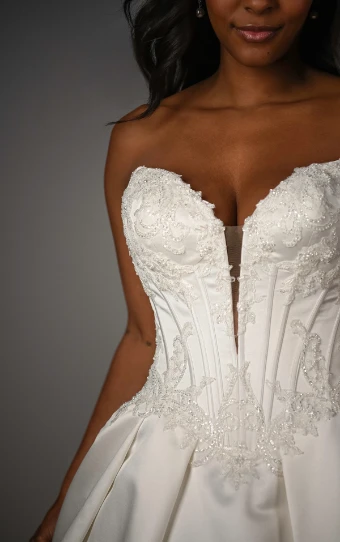 Stella York Style No. SY8246IV #2 (IV-PL) Ivory Gown w Porcelain Tulle Plunge thumbnail