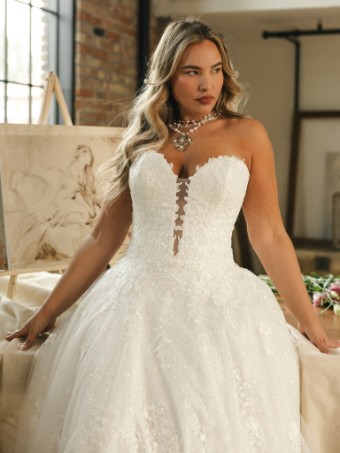 Maggie Sottero Style No. JENNIFER (26MS404A01 - Plunge, Glitter tulle 3) #1 All Ivory (gown with Ivory Illusion) thumbnail