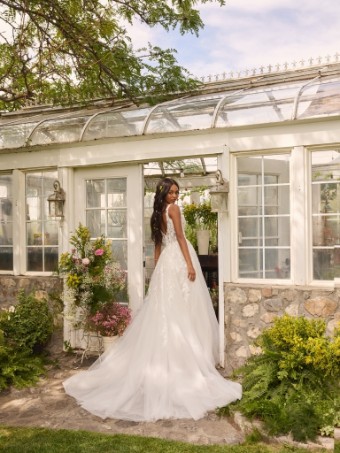 Rebecca Ingram Style No. SUSAN (26RN421B11 - No slit, Fully lined bodice) #1 All Ivory thumbnail