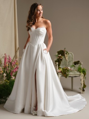 Rebecca Ingram Style No. ZORINA (26RN417A11 - No slit) #2 All Ivory thumbnail