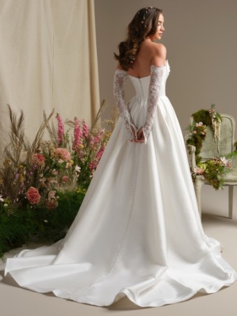 Rebecca Ingram Style No. ZORINA (26RN417A11 - No slit) #5 default All Ivory thumbnail