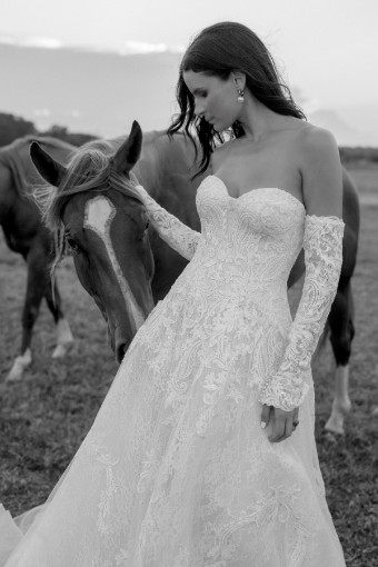 Watters - Locket Brides Style No. Verona w/ Sleeves 16156 #4 Ivory-Blush thumbnail