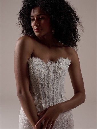 Maggie Sottero Style No. TAKERA (25MB941A01 - Unlined bodice, Long Sleeves, Plain tulle) #3 Ivory over Blush (gown with Ivory Illusion) thumbnail