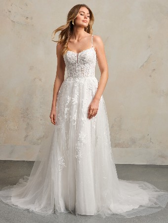 Rebecca Ingram Style No. CATHERINE (24RS791A01 - Unlined bodice) #4 Ivory/Silver Accent (gown with Ivory Illusion) thumbnail
