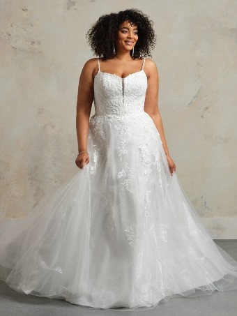 Rebecca Ingram Style No. CATHERINE (24RS791A01 - Unlined bodice) #0 default Ivory/Silver Accent (gown with Ivory Illusion) thumbnail