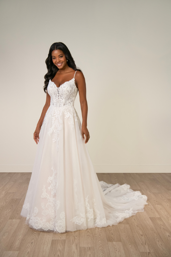 Stella York Style No. SY8293 #4 (IVIV-PL) Ivory Lace & Tulle over Ivory Gown w Porcelain Tulle Plunge thumbnail