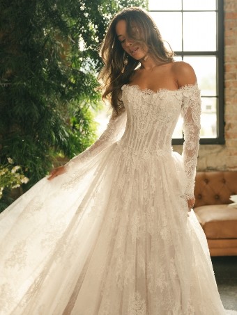 Maggie Sottero Style No. KITARO (26MB385A01 - Unlined bodice, Attached sleeves) #2 All Ivory (gown with Ivory Illusion) thumbnail