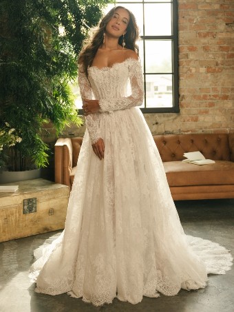 Maggie Sottero Style No. KITARO (26MB385A01 - Unlined bodice, Attached sleeves) #0 default All Ivory (gown with Ivory Illusion) thumbnail