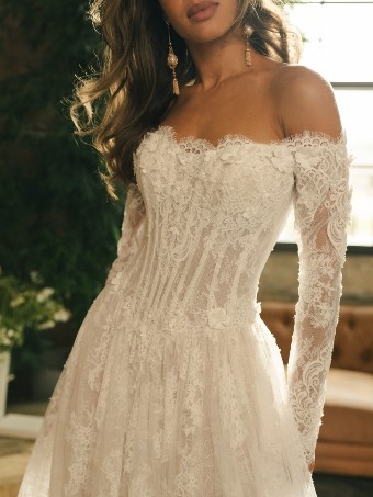 Maggie Sottero Style No. KITARO (26MB385A01 - Unlined bodice, Attached sleeves) #3 All Ivory (gown with Ivory Illusion) thumbnail