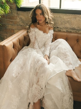 Maggie Sottero Style No. KITARO (26MB385A01 - Unlined bodice, Attached sleeves) #1 All Ivory (gown with Ivory Illusion) thumbnail