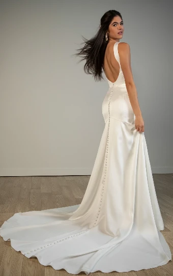 Stella York Style No. SY8338 #4 default (IV-PL) Ivory Gown w Porcelain Tulle Side Plunge thumbnail