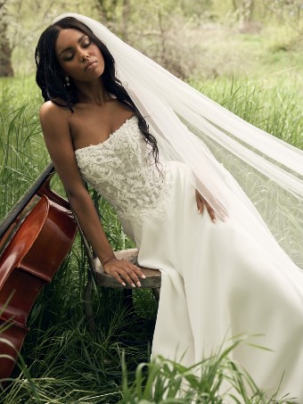 Rebecca Ingram Style No. HAZEL (F6RK109A01 - Unlined bodice) #3 All Ivory (gown with Ivory Illusion) thumbnail