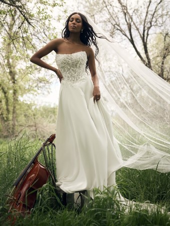 Rebecca Ingram Style No. HAZEL (F6RK109A01 - Unlined bodice) #0 default All Ivory (gown with Ivory Illusion) thumbnail