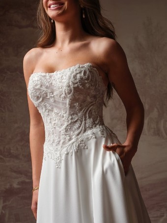 Rebecca Ingram Style No. HAZEL (F6RK109A01 - Unlined bodice) #6 All Ivory (gown with Ivory Illusion) thumbnail