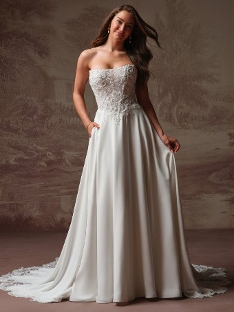 Rebecca Ingram Style No. HAZEL (F6RK109A01 - Unlined bodice) #4 All Ivory (gown with Ivory Illusion) thumbnail