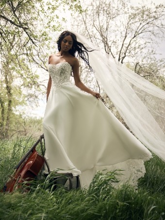 Rebecca Ingram Style No. HAZEL (F6RK109A01 - Unlined bodice) #1 All Ivory (gown with Ivory Illusion) thumbnail