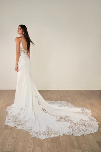 Stella York Style No. SY8340 #4 (IV-PL) Ivory Gown w Porcelain Tulle Plunge thumbnail