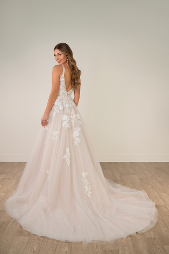 Stella York Style No. SY8316ZT #5 (IVIV-PL) Ivory Lace and Tulle over Ivory Gown w Porcelain Tulle Plunge thumbnail