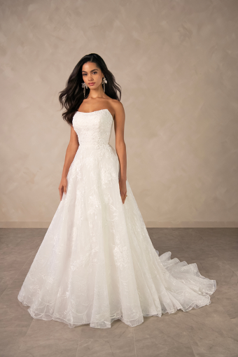 Essense of Australia Style No. D4571CR #1 (IV-BC) Ivory Lace and Tulle over Biscotti Gown thumbnail