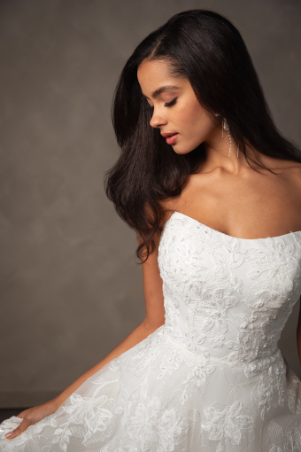Essense of Australia Style No. D4571CR #2 (IV-BC) Ivory Lace and Tulle over Biscotti Gown thumbnail