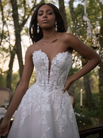 Rebecca Ingram Style No. BERNADINE (F6RK097A01 - Unlined bodice, Glitter tulle) #8 Ivory over Soft Blush (gown with Light Nude Illusion) thumbnail