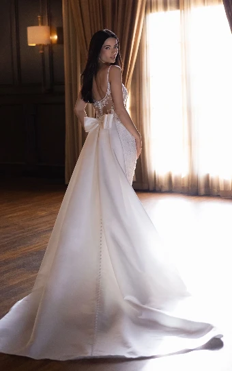 Essense of Australia Style No. D4567 #2 (IVIV-PL) Ivory Lace & Tulle over Ivory Gown w Porcelain Tulle Illusion thumbnail