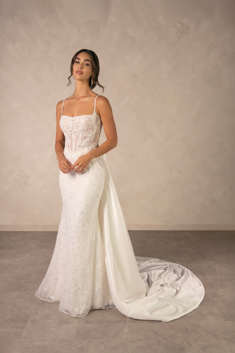 Essense of Australia Style No. D4567 #3 (IVIV-PL) Ivory Lace & Tulle over Ivory Gown w Porcelain Tulle Illusion thumbnail