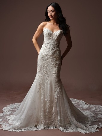 Maggie Sottero Style No. ESTELLE (F6MK141A01 - Unlined bodice, Chantilly lace) #0 default All Ivory (gown with Ivory Illusion) thumbnail