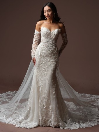 Maggie Sottero Style No. ESTELLE (F6MK141A01 - Unlined bodice, Chantilly lace) #2 All Ivory (gown with Ivory Illusion) thumbnail