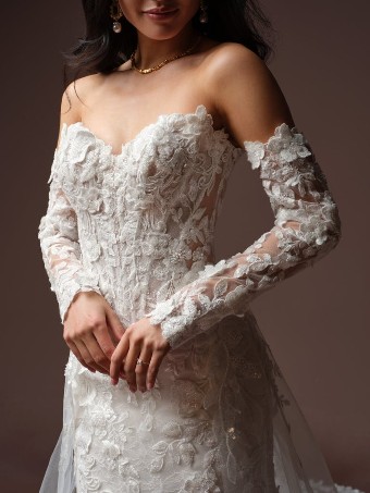 Maggie Sottero Style No. ESTELLE (F6MK141A01 - Unlined bodice, Chantilly lace) #3 All Ivory (gown with Ivory Illusion) thumbnail