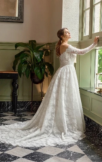 Essense of Australia Style No. D4466 #2 (IV-RM) IVORY LACE AND TULLE OVER RUM GOWN thumbnail