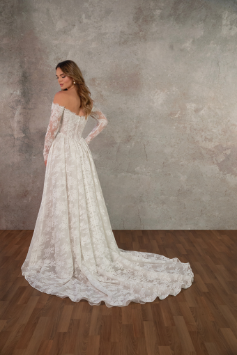 Essense of Australia Style No. D4466 #4 (IV-RM) IVORY LACE AND TULLE OVER RUM GOWN thumbnail