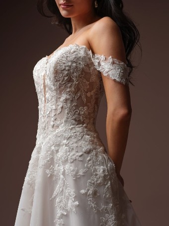 Rebecca Ingram Style No. BERNADINE (F6RK097B01 - Lined front bodice, Glitter tulle) #3 Ivory over Soft Blush (gown with Light Nude Illusion) thumbnail