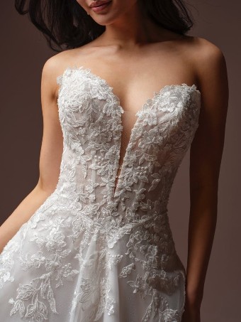 Rebecca Ingram Style No. BERNADINE (F6RK097B01 - Lined front bodice, Glitter tulle) #1 Ivory over Soft Blush (gown with Light Nude Illusion) thumbnail