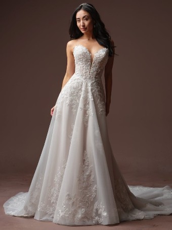 Rebecca Ingram Style No. BERNADINE (F6RK097B01 - Lined front bodice, Glitter tulle) #0 default Ivory over Soft Blush (gown with Light Nude Illusion) thumbnail
