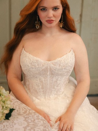 Maggie Sottero Style No. RYLAND (F6MK055A01 - Unlined bodice, Sparkle tulle) #14 Ivory over Blush (gown with Ivory Illusion) thumbnail