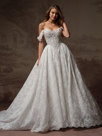 Maggie Sottero Style No. RYLAND (F6MK055A01 - Unlined bodice, Sparkle tulle) #8 Ivory over Blush (gown with Ivory Illusion) thumbnail