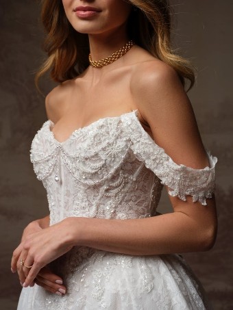 Maggie Sottero Style No. RYLAND (F6MK055A01 - Unlined bodice, Sparkle tulle) #9 Ivory over Blush (gown with Ivory Illusion) thumbnail