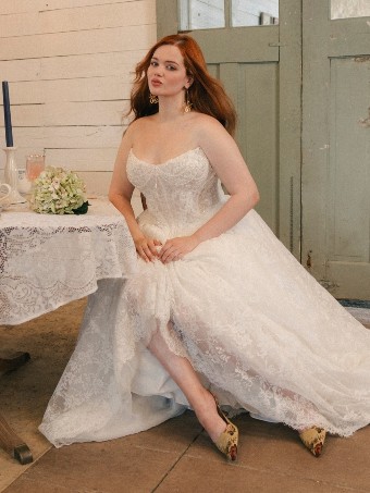 Maggie Sottero Style No. RYLAND (F6MK055A01 - Unlined bodice, Sparkle tulle) #13 Ivory over Blush (gown with Ivory Illusion) thumbnail