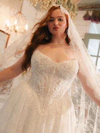 Maggie Sottero Style No. RYLAND (F6MK055A01 - Unlined bodice, Sparkle tulle) #12 Ivory over Blush (gown with Ivory Illusion) thumbnail
