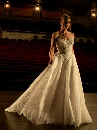 Maggie Sottero Style No. RYLAND (F6MK055A01 - Unlined bodice, Sparkle tulle) #0 default Ivory over Blush (gown with Ivory Illusion) thumbnail