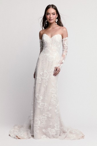 Watters - Locket Brides Style No. Tabby with Sleeves 17132 #4 Ivory-Blush thumbnail