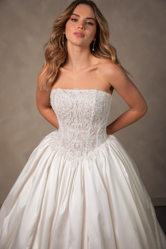 Essense of Australia Style No. D4546IV #2 (IV-IV) IVORY GOWN W IVORY ORGANZA LINED BODICE thumbnail