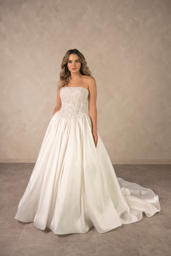 Essense of Australia Style No. D4546IV #0 default (IV-IV) IVORY GOWN W IVORY ORGANZA LINED BODICE thumbnail