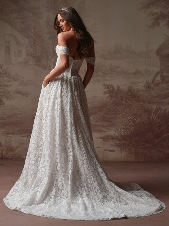 Rebecca Ingram Style No. NARELLE (F6RN089A01 - Slit, Unlined bodice) #6 default Ivory over Soft Blush (gown with Latte Illusion) thumbnail