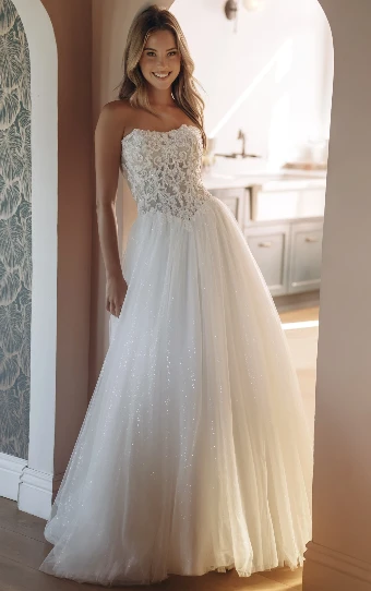 Stella York Style No. SY8301IQ #1 (IV-IV) IVORY GOWN W IVORY ORGANZA LINED BODICE thumbnail