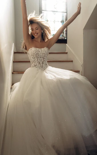 Stella York Style No. SY8301IQ #3 (IV-IV) IVORY GOWN W IVORY ORGANZA LINED BODICE thumbnail