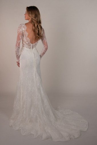 Stella York Style No. SY8305 #1 (IVIV-PL) Ivory Lace and Tulle over Ivory Gown w Porcelain Tulle Plunge thumbnail
